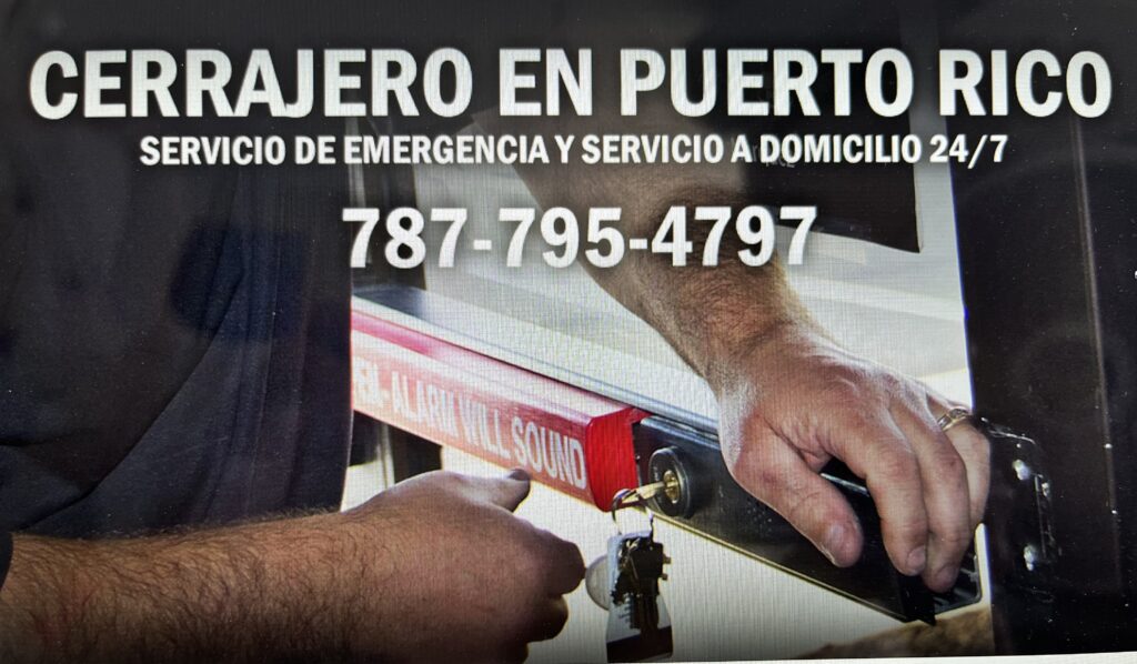 Cerrajero Puerto Rico -locksmith installing a panic device
