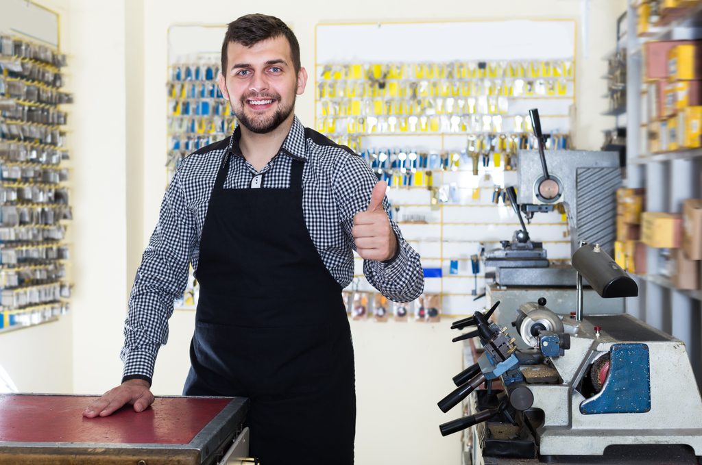 Adult worker at Locksmith Shop