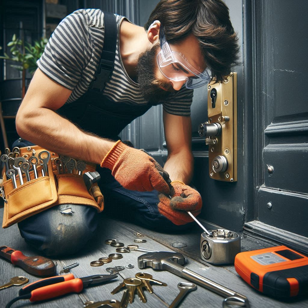Locksmith working 